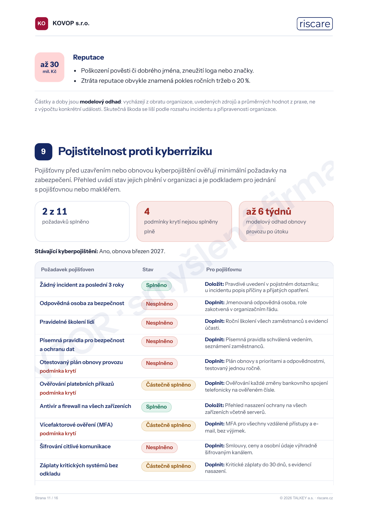 Pojistitelnost proti kyberriziku: stav požadavků pojišťoven, čím doložit, co doplnit
