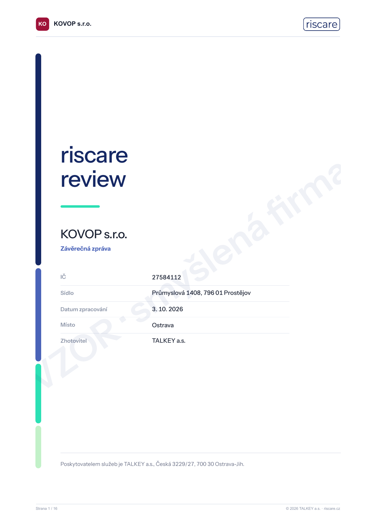 riscare review — titulní strana